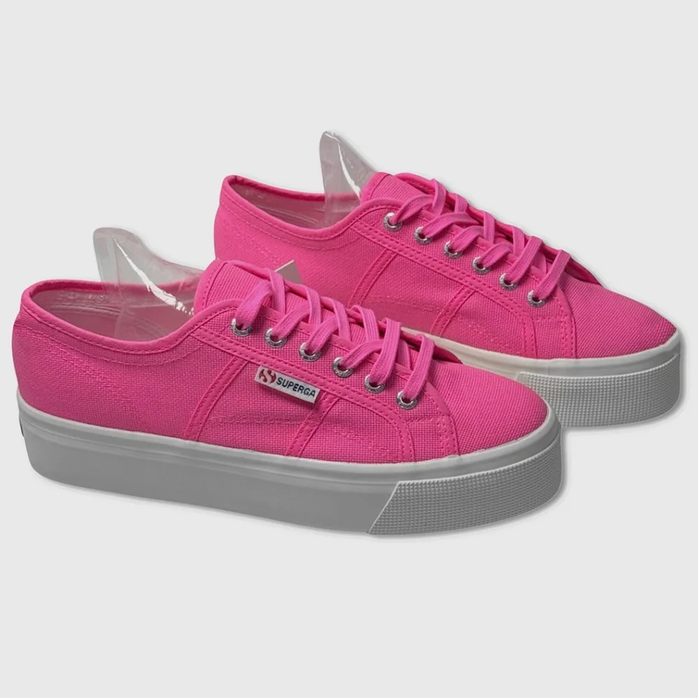 Superga 2790 Platform Sneakers / Shoes - NEW Womens‎ 7 Neon Pink - #46738-CL2